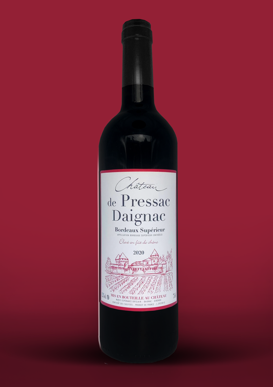 Bouteille Bordeaux Supérieur 2020 fût de chêne, Château Pressac Daignac