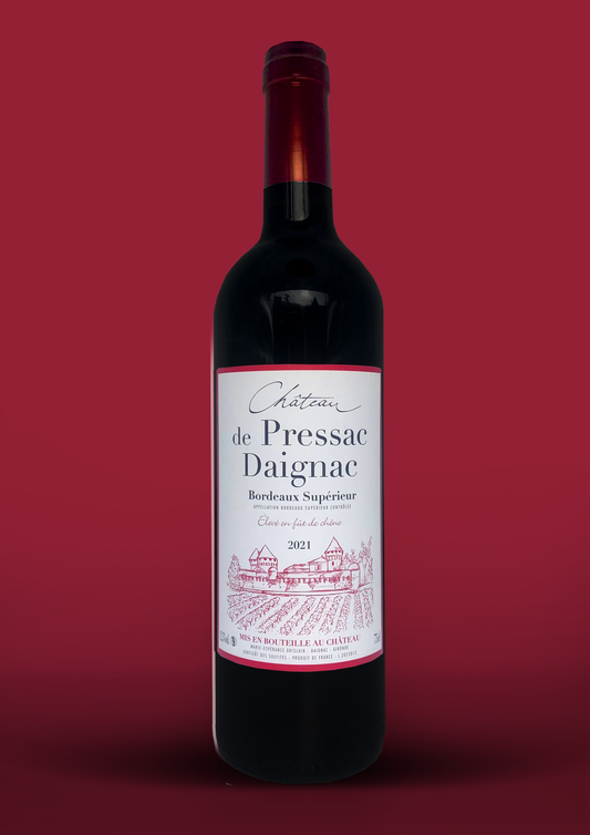 Bouteille Bordeaux Supérieur 2021 fût de chêne, Château Pressac Daignac